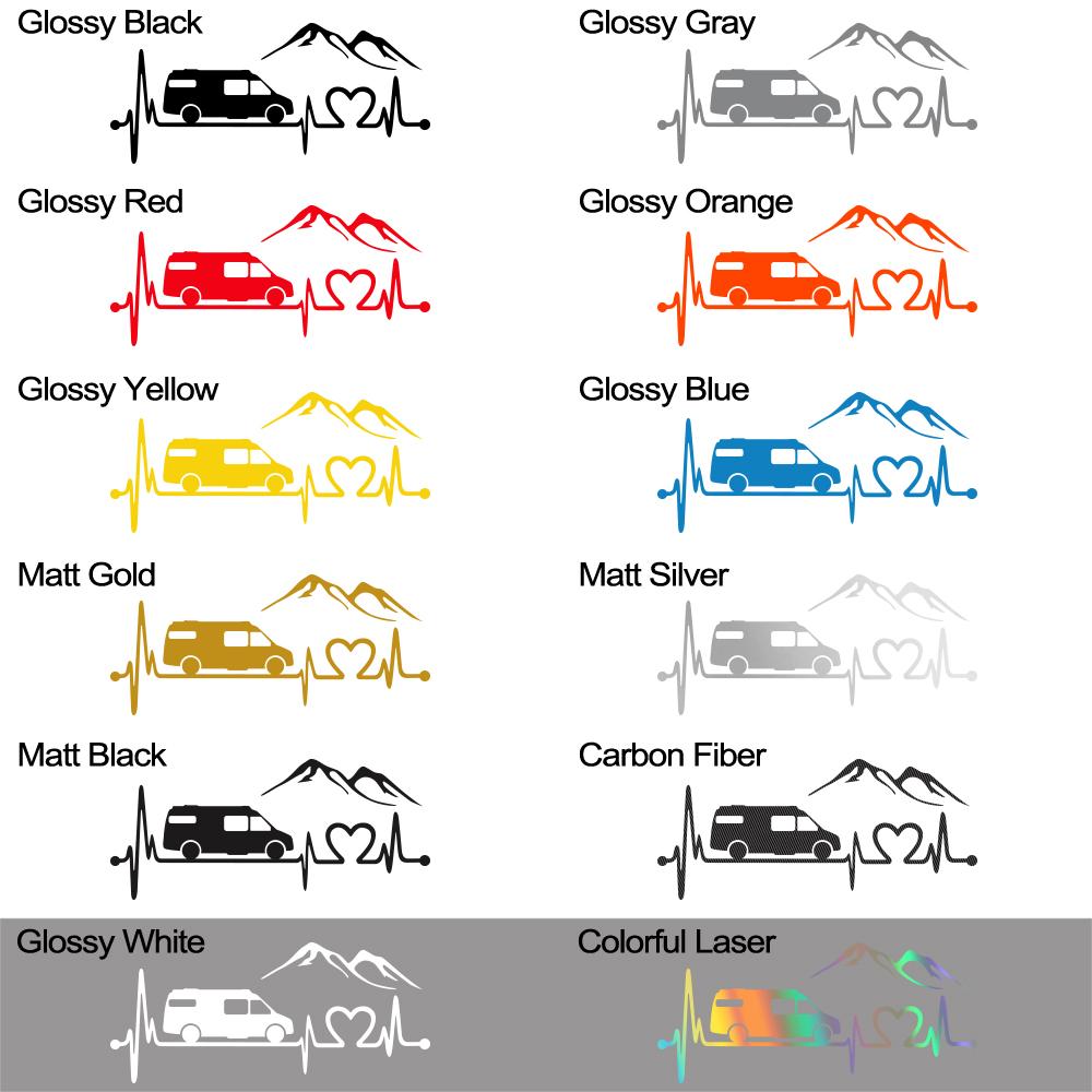 Various Sizes Camper Van Vinyl Decal Car Mountain Style Sticker Waterproof Auto Decoration On Car Body Bumper Rear Window Laptop