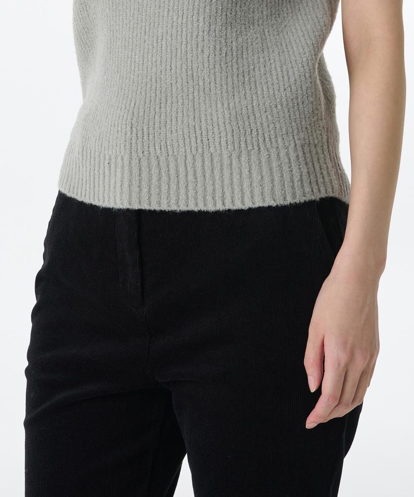 MUSINSA STANDARD WOMAN Women'S Mini Boucle Ribbed Short Sleeve Knit [Light Grey]