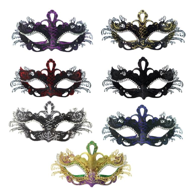 2Pcs Friendly Plastic Couple Masks Venetians Carnival Party Accessories Detailed Carved Design Comfortable Face Mask