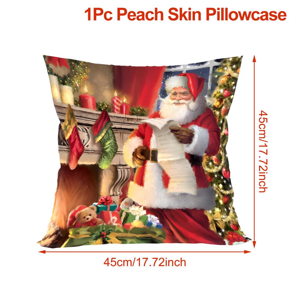 Christmas Santa Cushion Cover Pillowcase Merry Christmas Decor For Home 2025 Navidad Natal Cristmas Xmas Gift Happy NewYear 2025