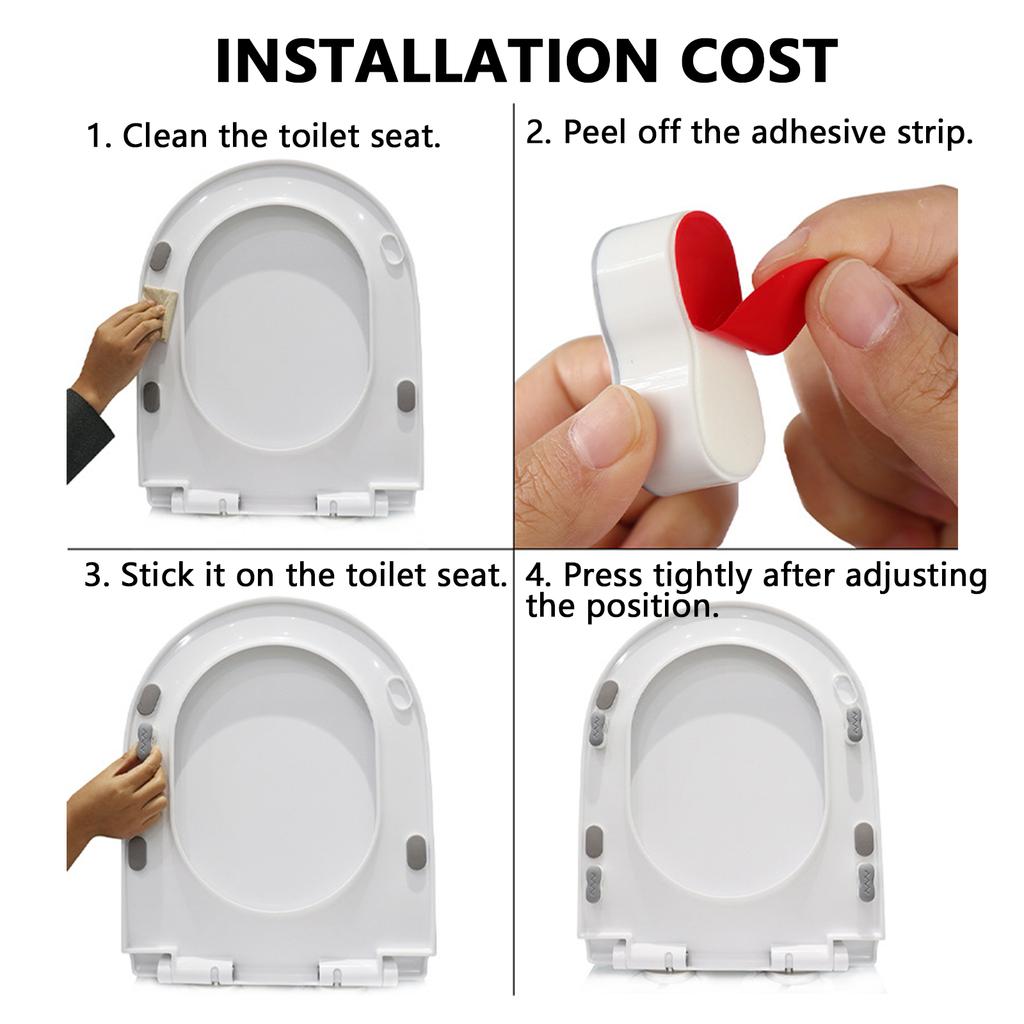 4pcs Toilet Cover Buffering Gasket Self-adhesive Bidet Buffer Spacers Toilet Lid Heightening Cushion Parts Attachment