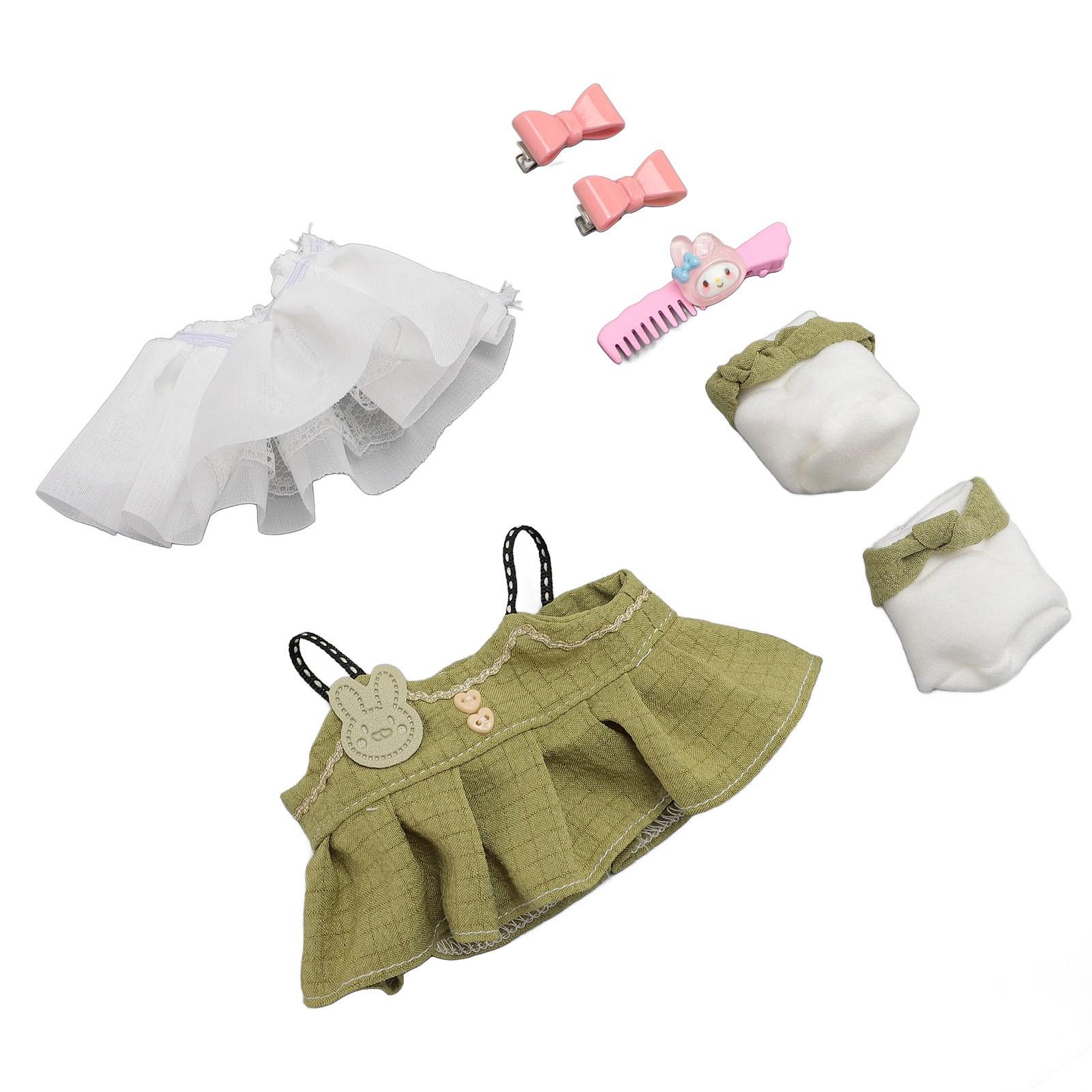 

Плюшевая Кукла Одежда Шарнирные Куклы Одежда Аксессуары Бант Юбка Платье Обувь Заколки для Волос 20см зелёный