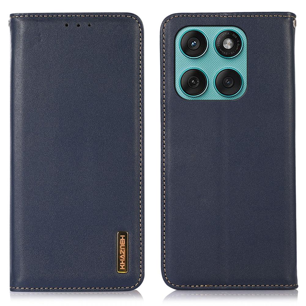 KHAZNEH For Motorola Edge 60 5G/60 Fusion 5G/60 Pro 5G Case Wallet Genuine Cow Leather Phone Cover Nappa Texture