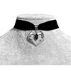 Jun An Gothic Retro Velvet Black Heart Necklace for Halloween