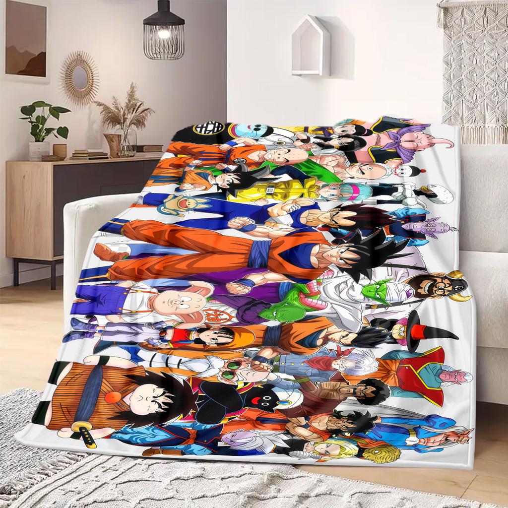 Dragon Ball Z Print Blanket Warm Comfortable Flannel Blanket Suitable for Bedrooms,Sofas, Beds,Chairs,Travel -QIAO18