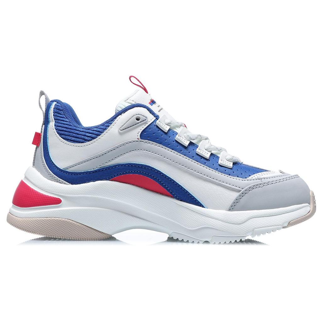 New LiNing Aurora WindWalker Anti Slip Wear Resistant Low Top Chunky Sneakers Women's Royal Blue AGCQ494-1