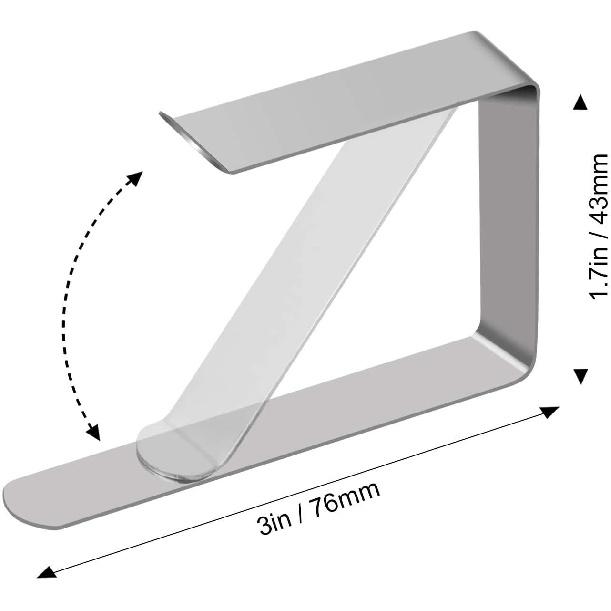 TriPole Tablecloth Clips 32 Pack Picnic Table Clips, Stainless Steel Table Cloth Holder Clips for Outdoor Tables, Metal Tables Cover Skirt Clamps for