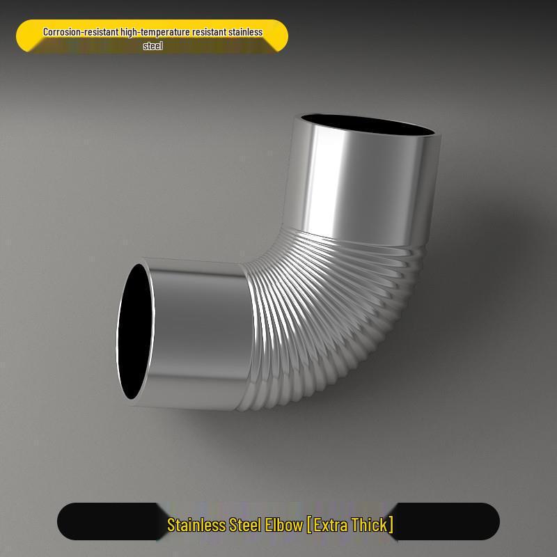 Stainless Steel Wood Stove Chimney Elbow Vent Pipe Extra Thick Stainless Steel Elbow / 10cm Diameter
