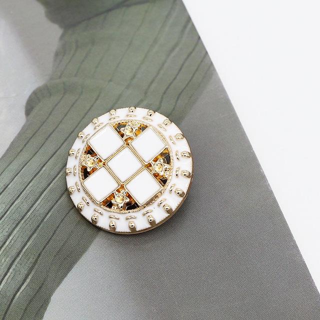 6Pcs Luxurious Design Inlaid With Rhinestones Metal  Button For Clothing Coat Skirt Clothing Accessory High Qulity Glod Black