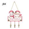Indoor Holiday Party Supplies Merry Christmas Wooden Wall Door Hanging Sign with Bells, Rustic Santa Snowman Decor Tree Reindeer Decorative