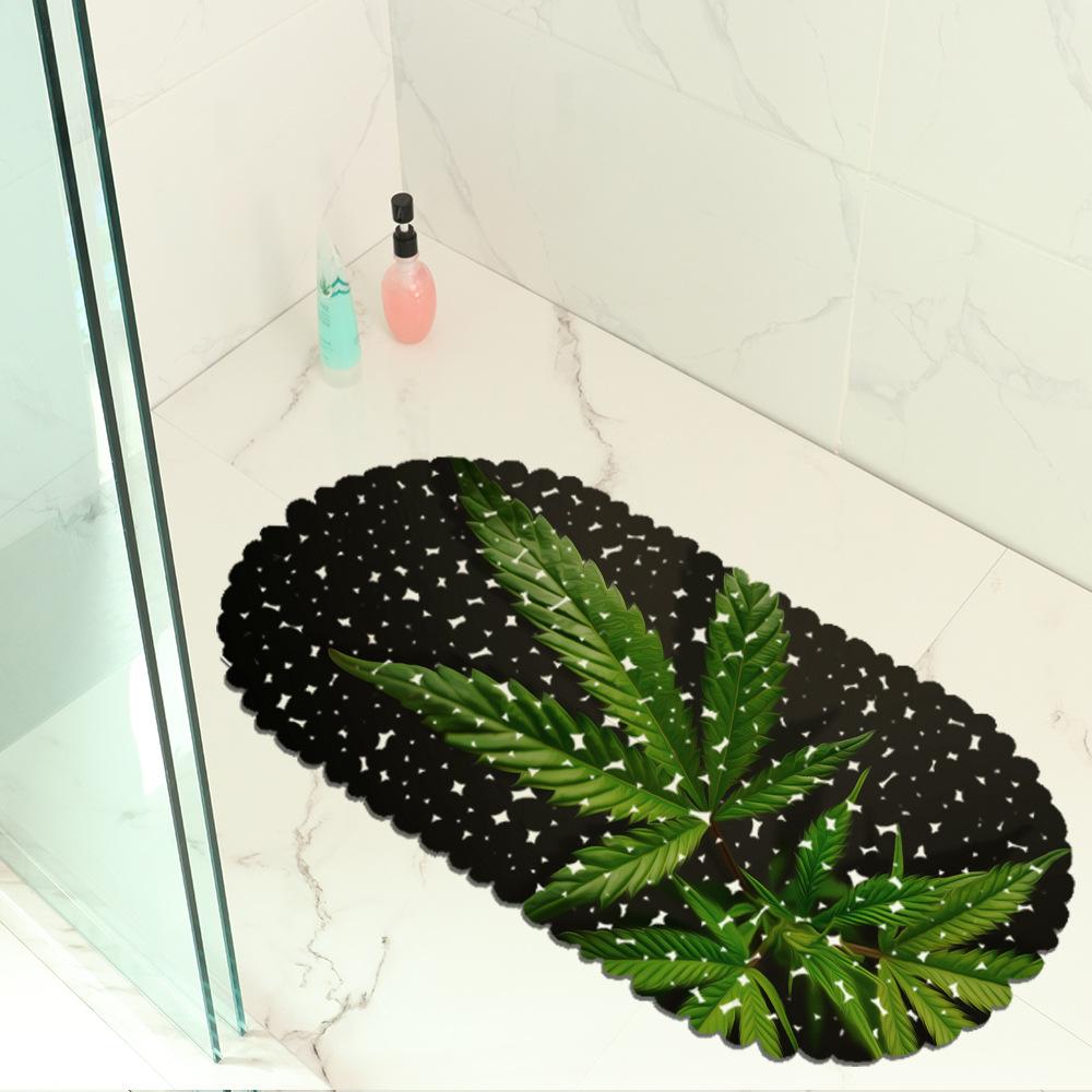 Beautiful Plant Map Balcony Bathroom Mat Hydrophobic Non-Slip Door Mat Swimming Pool Public Places Non-Slip Floor Mat