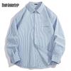 Men's Casual Oxford Stripe Long Sleeve Shirt
