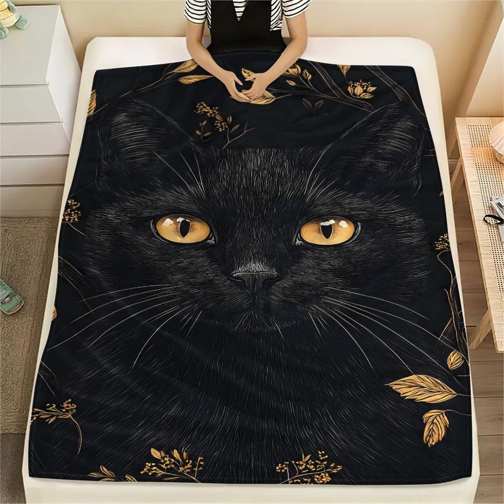 Cats and Leopards Print Flannel Blanket,High Quality Comfortable for All Seasons,Home Decor,Warmth and Comfort,Perfect for Christmas Gifts