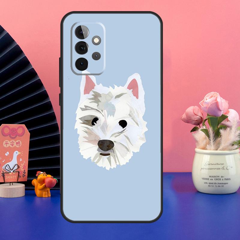 Westie Scottie Skotsk Terrier Fodral För Samsung Galaxy A54 A34 A24 A14 A73 A53 A33 A23 A13 A52 A32 A22 A12 A51 A71 Skydd