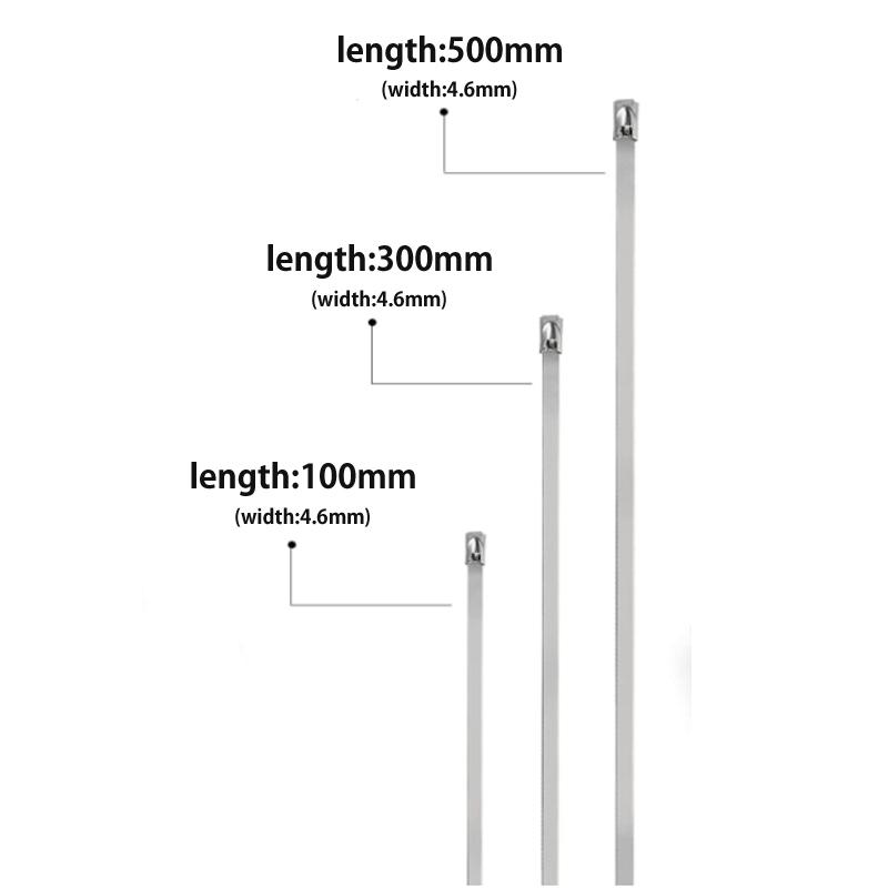 10/25Pcs 304 Stainless Steel Metal Cable Ties Exhaust Wrap Coated Locking Metal Zip-Exhaust Multifunctional Locking Cable Ties