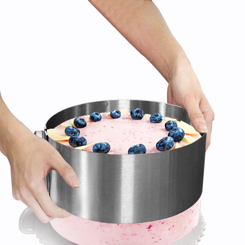 Einstellbare Mousse Ring & Kuchen Kragen Surround Film Futter Ring Formen 3D Runde Backform Küche Dessert Dekoration Werkzeuge