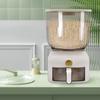 22Lbs Square Rice Dispenser,Large Airtight Grain Storage Container W/ Measuring Cup & Clear Window,Kitchen Organizer for Pantry