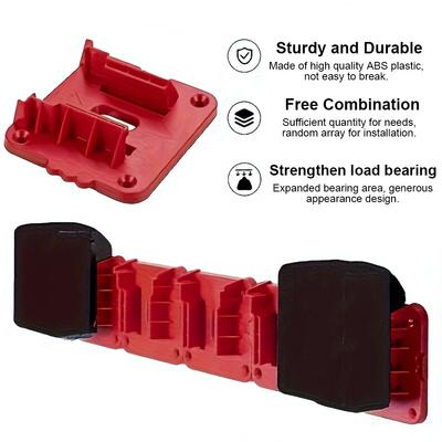 5 Stück Batteriehalter Batterie-Rack für Milwaukee M18 18V Lithium-Batterie Batterie-Dock-Halterung für Arbeitswagen Regale Und Werkzeugkästen