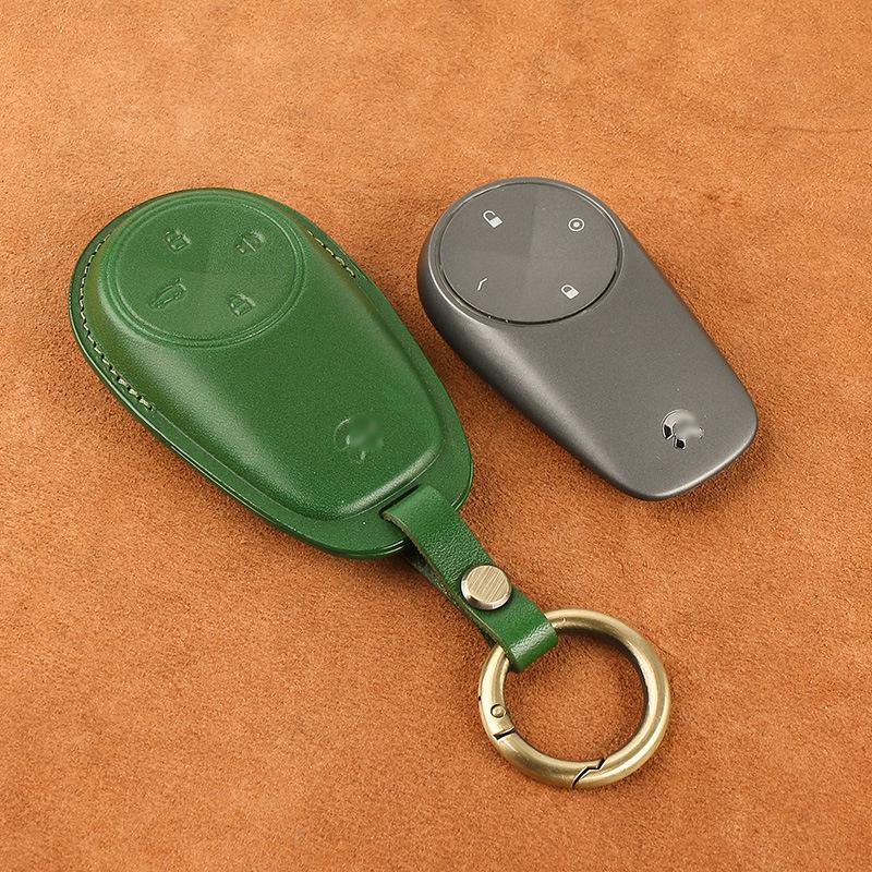 Premium Genuine Leather Key Case for NIO ES6/ES8/EC6/ET7 - Top Layer Cowhide Protective Cover