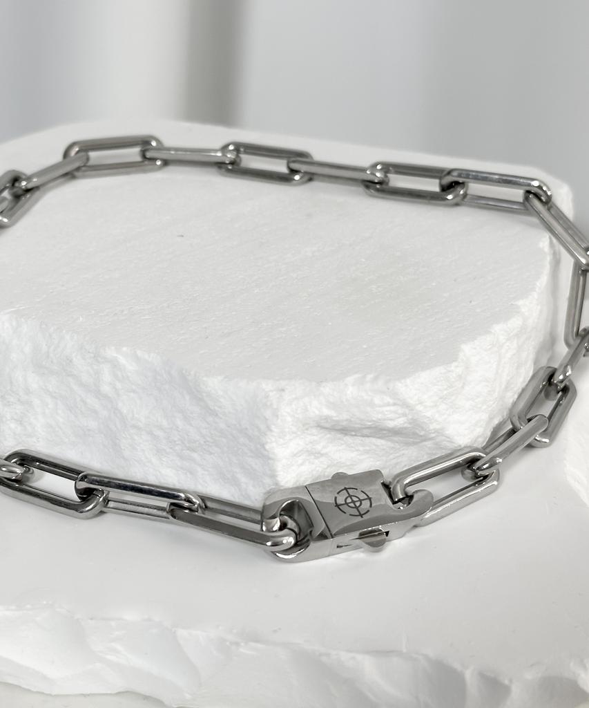 Blessed Bullet Ss-Cylinder Round Chain Reversible Buckle Necklace