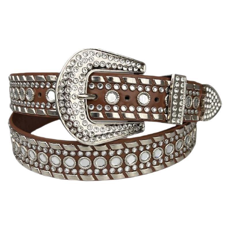 Diamond Belt Punk Style Rhinestone Belt Performance Pin Buckle Set Matching