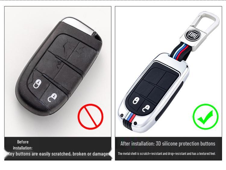 GAC Fiat Viaggio/Ottimo Car Key Case with Metal Shell and Buckle Protection