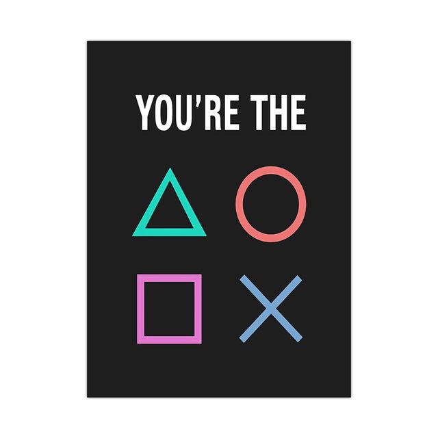 Nordic Poster HD Print Canvas Painting New Design Boys Game Black Illustration Gamer Quotes Wall Art Kids Art Picture Home Decor