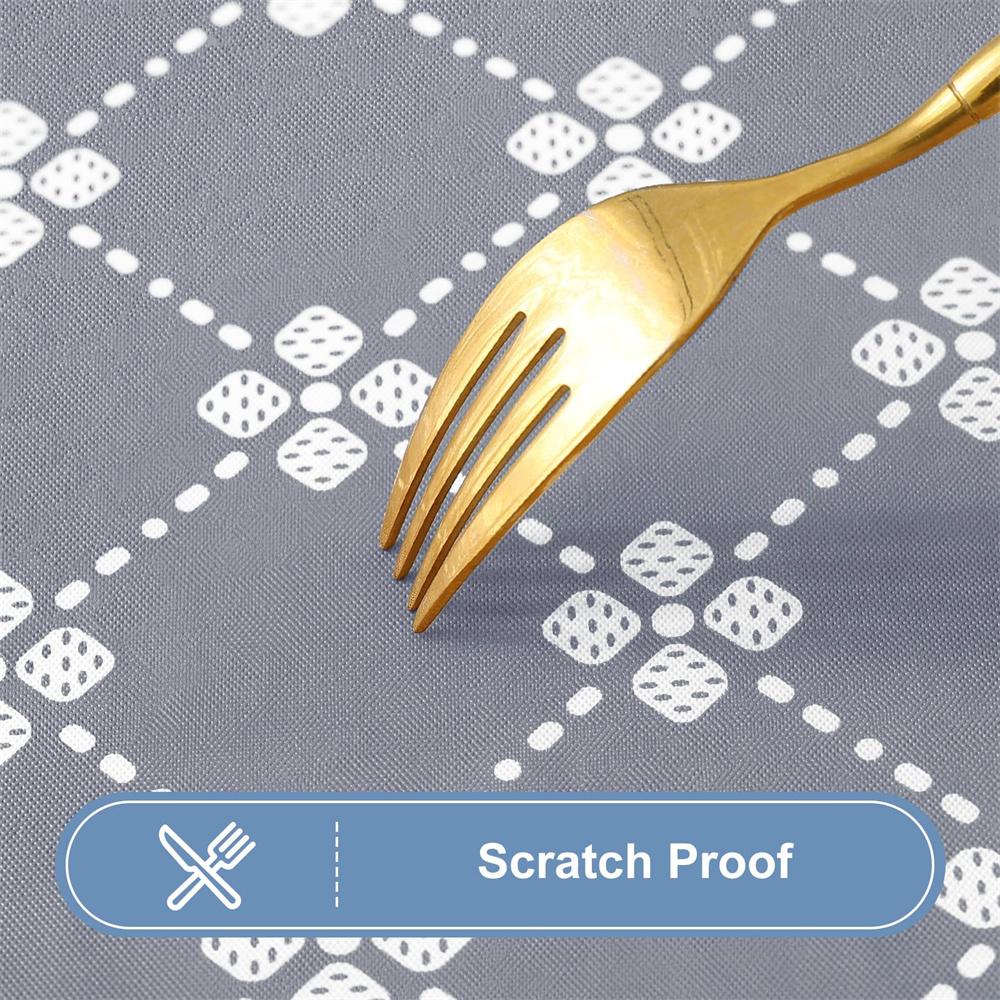 Olanly Rectangle Table Cloth Elastic Fitted Flannel Backed Tablecloth Waterproof Plastic Table Cover For Picnic Camping Outdoor