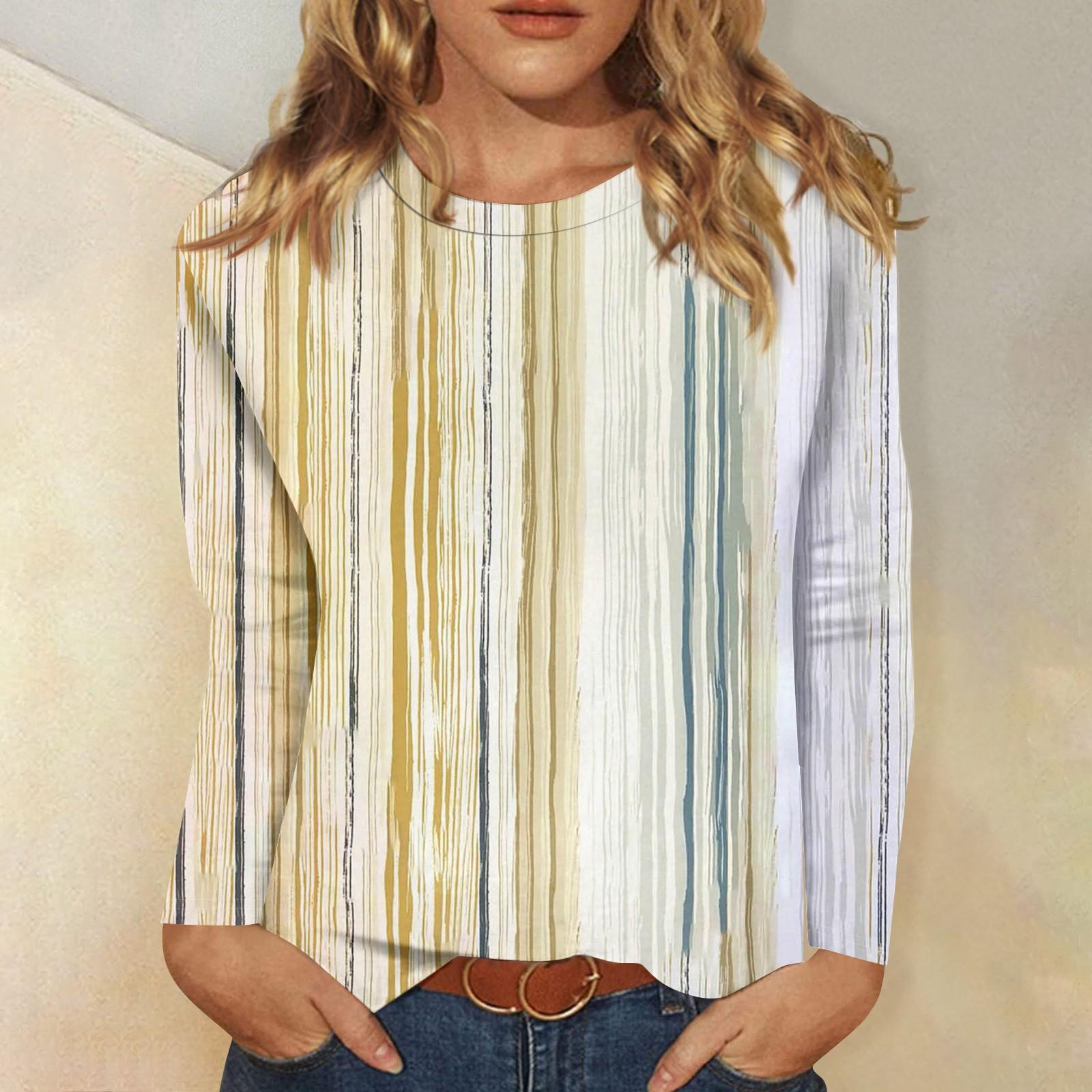 

Рубашки с длинным рукавом для женщин, милые футболки с графическим принтом, блузки, повседневные базовые топы больших размеров, пуловеры XL жёлтый