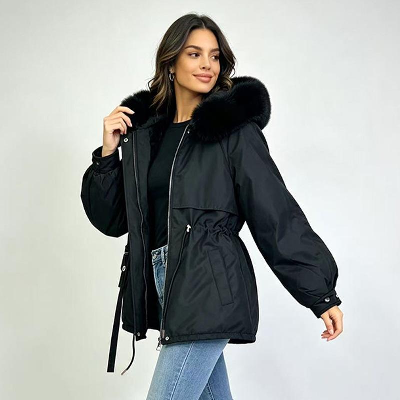Pie Overcomes Cotton-padded Women's Winter Year New Big Fur Collar Women's Pie Overcomes Fashion Versatile Jacket