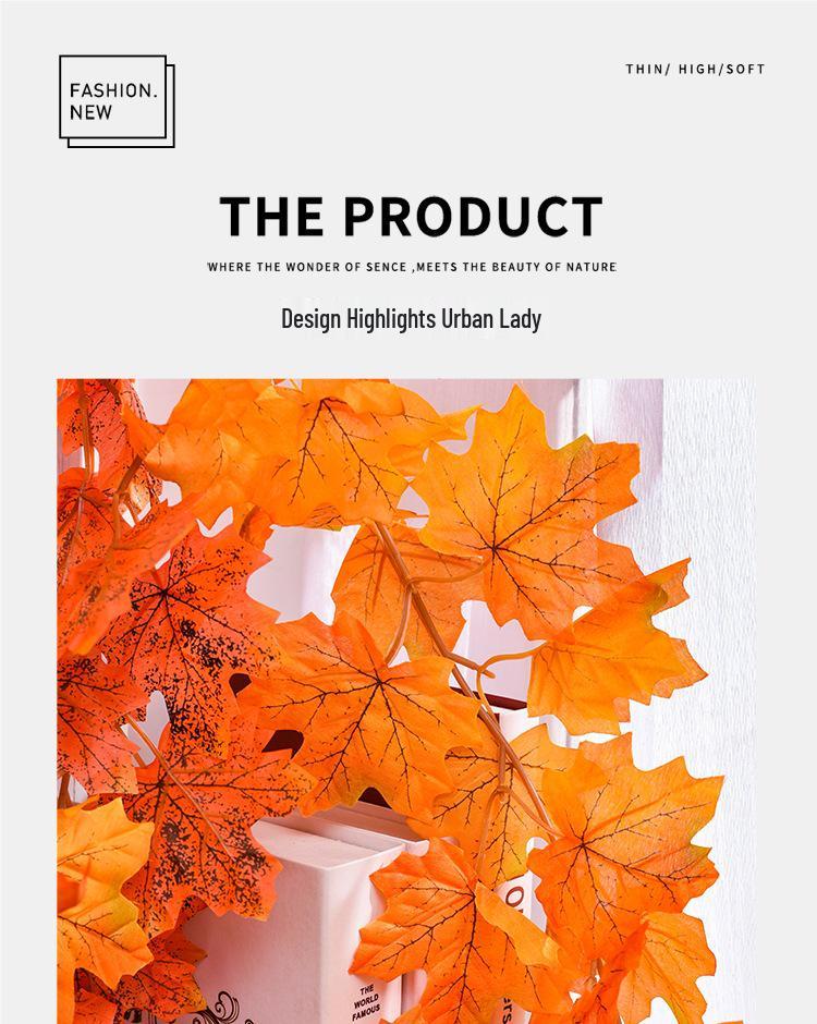 Red Maple Leaf Autumn Vine: Artificial Flower Wall & Ceiling Decor