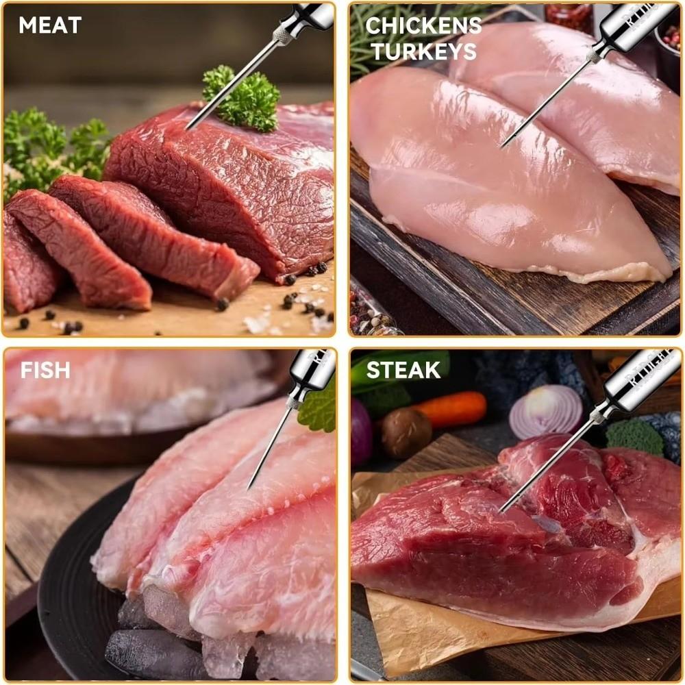 BBQ Seasoning Sauce Stainless Steel Meat Injector Durable Needle Kitchen Tools Grill Tool Cooking Syringe BBQ Cooking