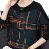 Women's Plus Size Long-Sleeve Slimming T-Shirt for Middle-Aged and Elderly Mothers - Spring/Fall 2023 Collection