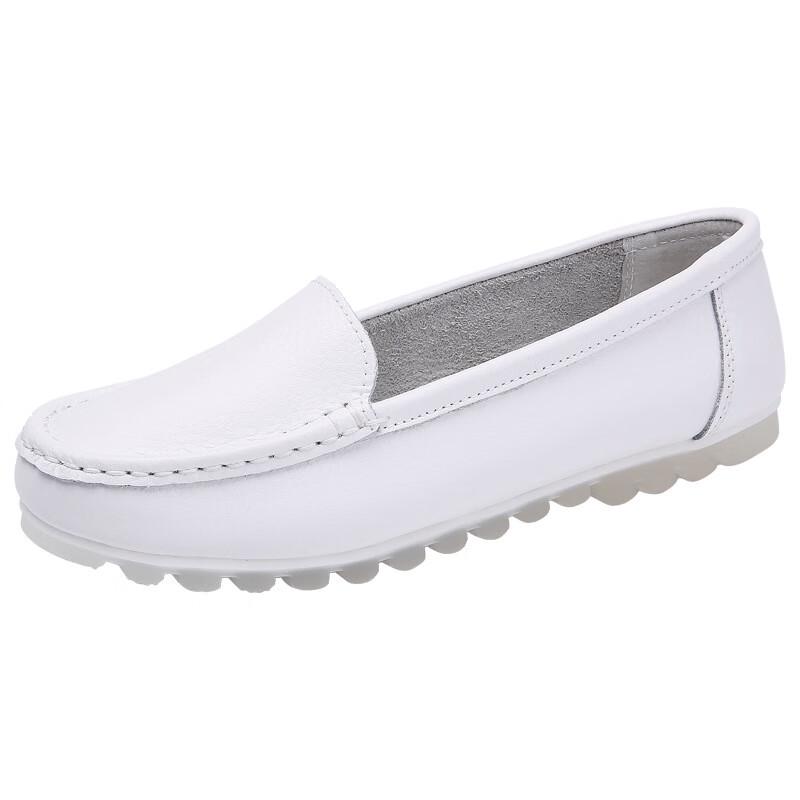 ANZUEN Women's Breathable Cut-Out Flat White Sneakers