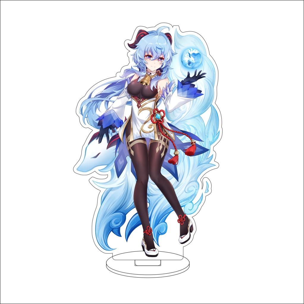 16CM Anime Genshin Impact Figure Stand Model  Ganyu Cute Desk Decor Standing Sign Gifts