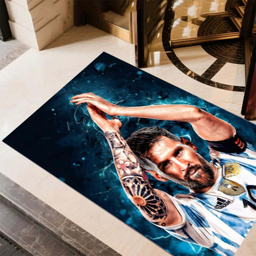 Lionel Messi World Cup Champion Floor Mat Suitable For Kitchen Dining Room Playrooms Hallway Antislip Carpet Office Home Decor Wedding Party Gift