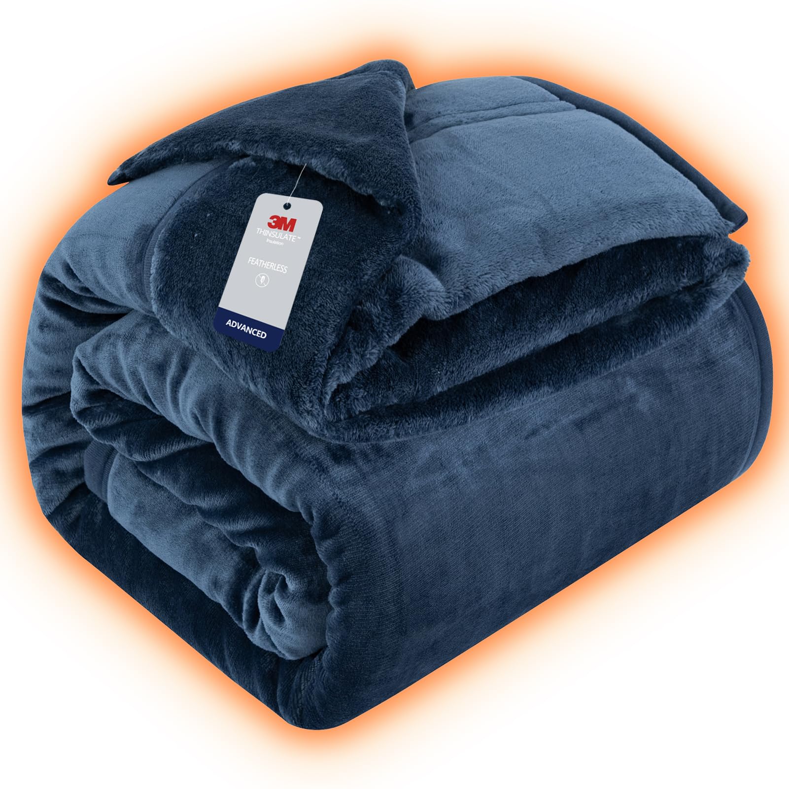 

HARUMIN Thinsulate Thick Winter Single Far Infrared CICA Navy Blanket, (Extra Fill), Blanket, Size, Fiber, Moisture-Reducing, Washable, Four-Layer