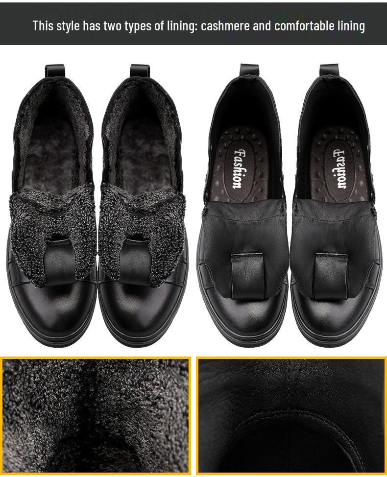 Trendy Men's High-Top Cowhide Leather Sneakers In Korean Style, Plus Size 48