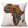 Africa Map Geometrics Home Decorative Sofa Throw Pillow Cover Nordic Cotton Linen African Pattern Cushion Cover Case Mudcloth