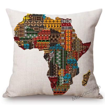 Africa Map Geometrics Home Decorative Sofa Throw Pillow Cover Nordic Cotton Linen African Pattern Cushion Cover Case Mudcloth