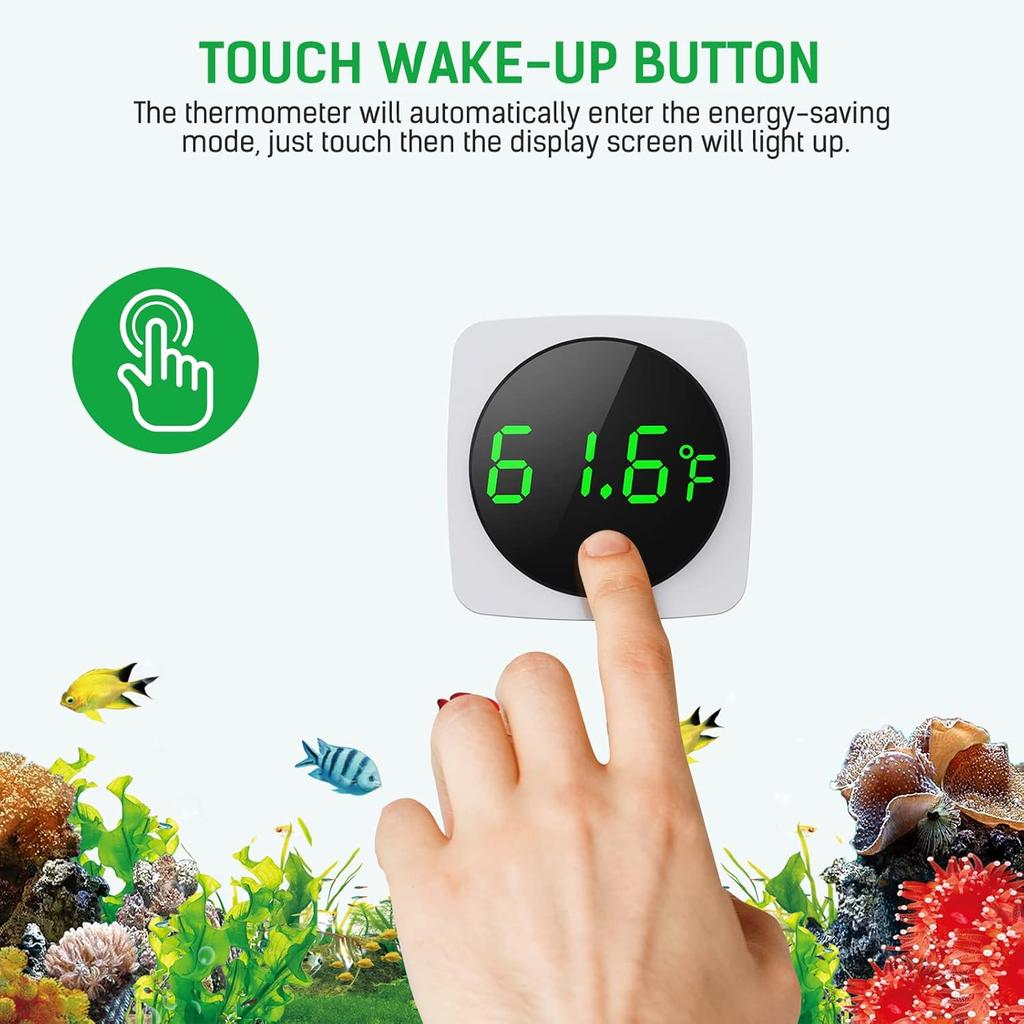 PAIZOO Aquarium Thermometer, LED Digital Fish Tank Thermometer High Accurate To ±0.9℉, Aquarium Fish Tank Accessories for Betta, Goldfish,