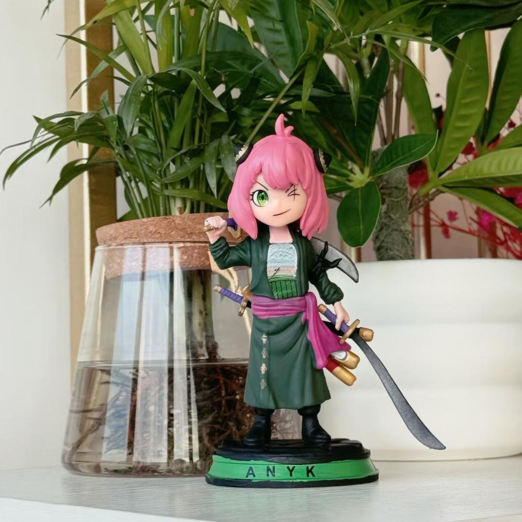 SPY×FAMILY Anya Forger as One Piece Luffy Zoro Anime Action Figure Toys 13CM