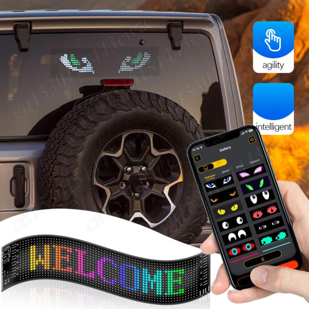 Bluetooth LED Matrix Pixel Panel APP Control LED Display Screen IP65 Waterproof RGB Messages Scrolling Flexible LED Car Sign