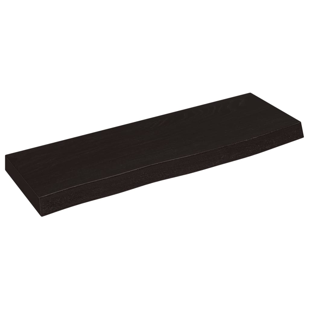 Wall Shelf Dark Brown 60 X 20 X 4 Cm Solid Oak Treated