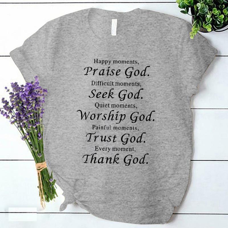 Trust God Thank God Harajuku Tshirt Lovely Faithful Vintage Clothes High Street Kpop Tees 90s Trend Graphic T Shirts Camisetas