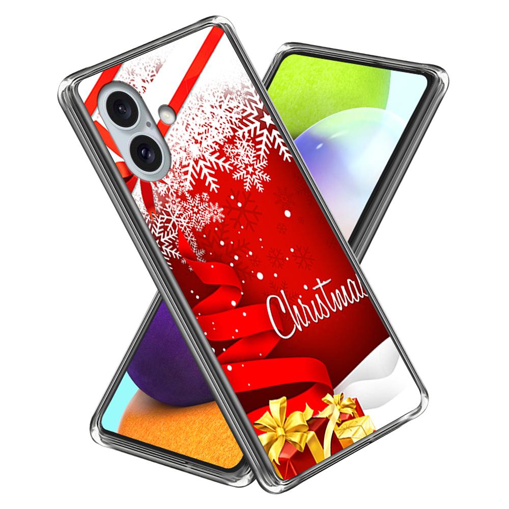 

For iPhone 16 Plus Case Christmas Pattern Printing Soft TPU Phone Cover Style K