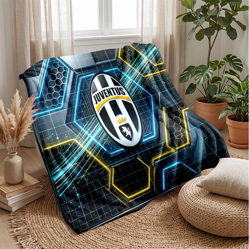 Coperta a tema Juventus FC Morbida coperta in flanella Coperta morbida tipo plaid Coperta accogliente per divano e letto per arredamento domestico