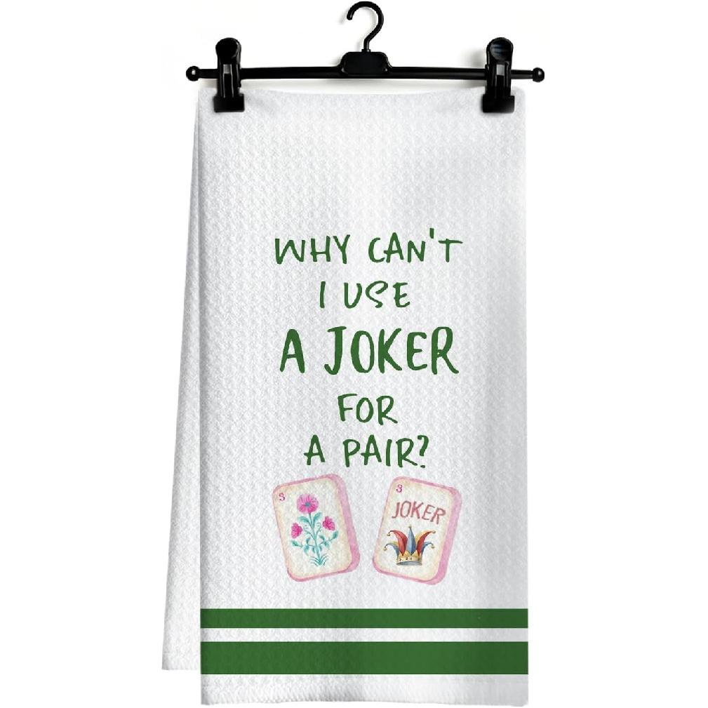 Green Funny Mahjong Kitchen Dish Towels, Mahjong Gifts for Women, Gifts for Mahjong Players Lovers Decorative Hand Tea Towels for Kitchen Bathroom, Mahjong-b