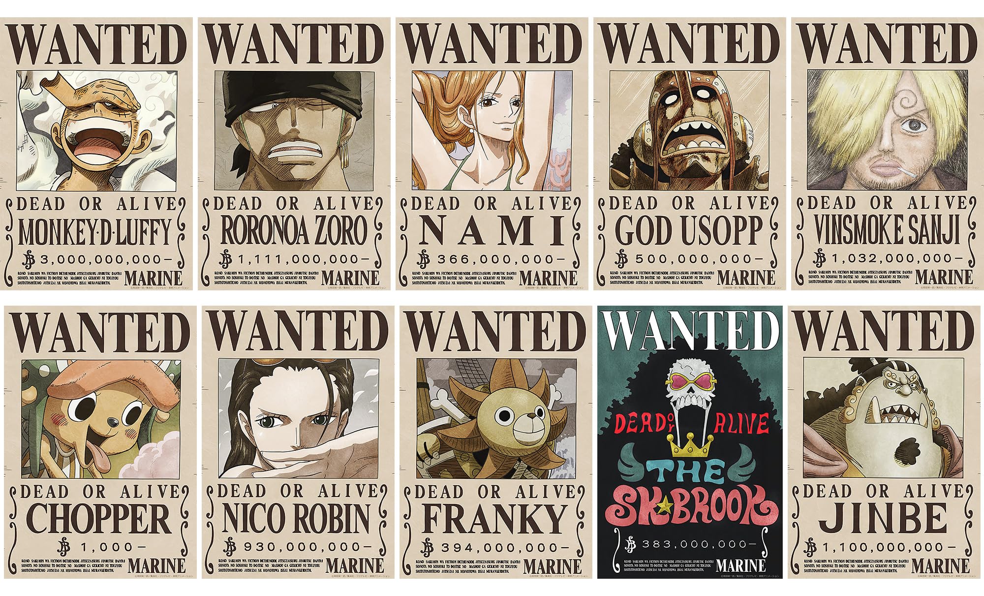 

ONE PIECE Официальный настенный плакат о розыске, сделано 42 см x Набор стикеров с шляпой, Япония, 29,7 см (Пираты Соломенной Шляпы, 10)