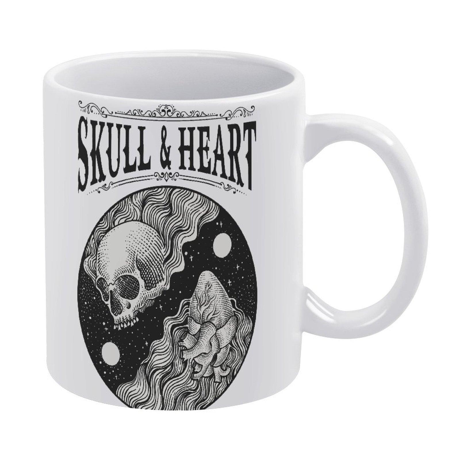 

11oz White Ceramic Cup with Dual Print Areas, Glossy Surface and Comfortable Grip, Perfect for Everyday Coffee and Warm Drinks білий